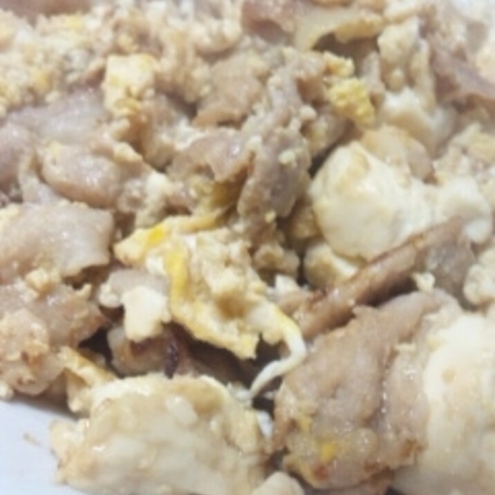 塩麹で～さっぱり肉豆腐炒め